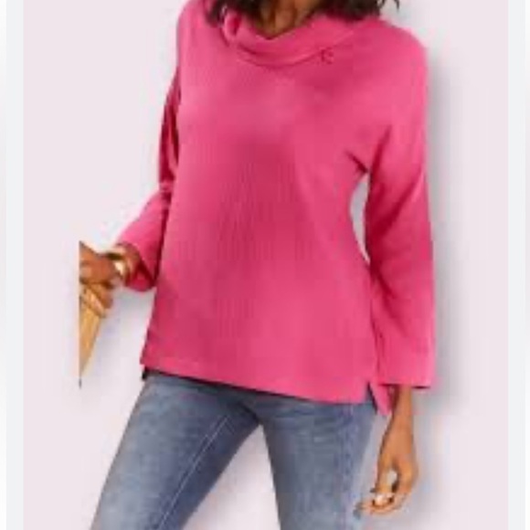 Soft Surroundings Giovinezza Pink Cowl Neck Top - Picture 8 of 8